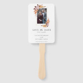 Herfst Floral Foto Elegant Script Botanical Handwaaier (Voorkant)