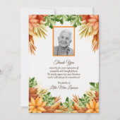 Herfst Floral Funeral Memorial Dank u Kaarten (Voorkant)