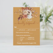 Herfst Floral Gold Behuizing RSVP-kaart RSVP Kaartje (Staand voorkant)