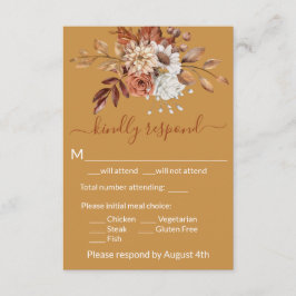 Herfst Floral Gold Behuizing RSVP-kaart RSVP Kaartje