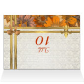 Herfst floral & gold op witte damttafel (Binnen Horizontaal (Boven))