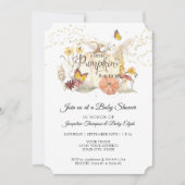 Herfst Floral Gold White Pumpkin Sage Baby shower Kaart (Voorkant)