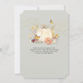 Herfst Floral Gold White Pumpkin Sage Baby shower Kaart (Achterkant)