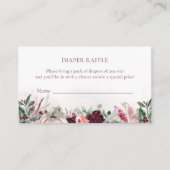 Herfst Floral & Greenery Diaper Raffle Baby shower Informatiekaartje (Voorkant)
