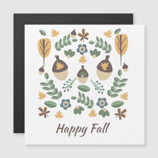 Herfst Floral Greenery laat Acorn Pattern (Voorkant / Achterkant)