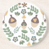 Herfst Floral Greenery laat een goed ontwerp Zandsteen Onderzetter (Voorkant)