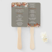 Herfst Floral Grijs Bruiloft Hand Fan Handwaaier (Voorkant en achterkant)