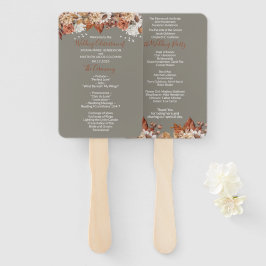 Herfst Floral Grijs Bruiloft Hand Fan Handwaaier