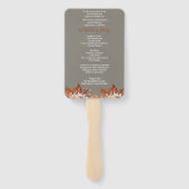 Herfst Floral Grijs Bruiloft Hand Fan Handwaaier (Achterkant)
