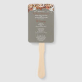 Herfst Floral Grijs Bruiloft Hand Fan Handwaaier (Voorkant)