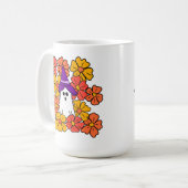 Herfst Floral Halloween Ghost Koffiemok (Voorkant links)