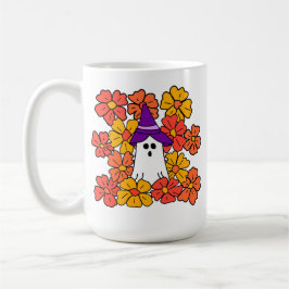 Herfst Floral Halloween Ghost Koffiemok