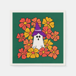 Herfst Floral Halloween Ghost Servet
