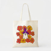 Herfst Floral Halloween Ghost Tote Bag (Voorkant)
