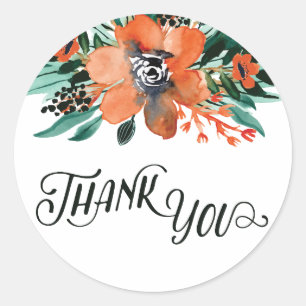 Herfst Floral Hartelijk dank Sticker