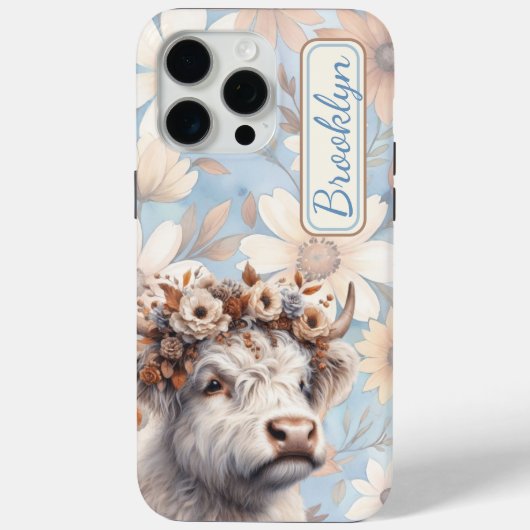 Herfst Floral Highland Koe Case-Mate iPhone Case (Achterkant)
