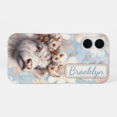 Herfst Floral Highland Koe iPhone 16 Hoesje (Achterkant horizontaal)
