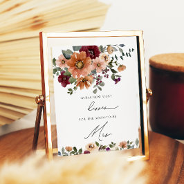 Herfst Floral Hoeveel kisses Vrijgezellenfeest spe Poster