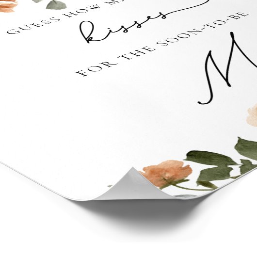 Herfst Floral Hoeveel kisses Vrijgezellenfeest spe Poster (Hoek)