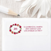 Herfst Floral krans Monogram Adres Etiket (Insitu)