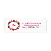 Herfst Floral krans Monogram Adres Etiket (Voorkant)