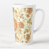  Herfst Floral laat Oranje monogram Latte Mok (Rechts)