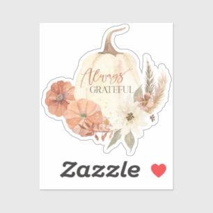 Herfst Floral laat pompoenscript altijd leuk vinde Sticker
