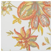 Herfst Floral laat Sinaasappel Stof (Swatch)