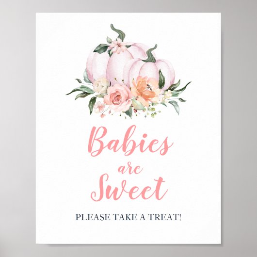 Herfst Floral Little Pumpkin Babies zijn lekker Poster (Voorkant)