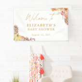 Herfst Floral Little Pumpkin Baby shower Welkom Spandoek (Insitu)