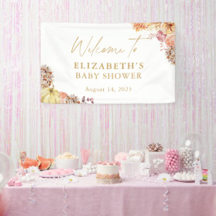 Herfst Floral Little Pumpkin Baby shower Welkom Spandoek