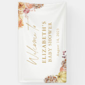 Herfst Floral Little Pumpkin Baby shower Welkom Spandoek (Verticaal)
