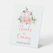 Herfst Floral Little Pumpkin-Bedankt voor aanspree Reclamebord Met Voetstuk (Voorkant)