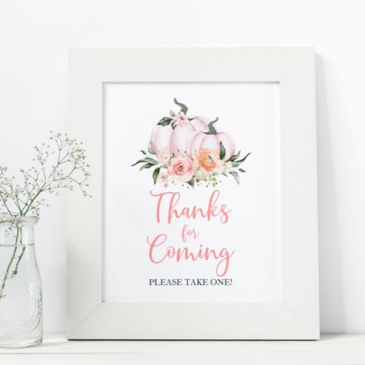 Herfst Floral Little Pumpkin-Bedankt voor de komst Poster