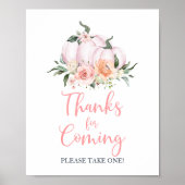 Herfst Floral Little Pumpkin-Bedankt voor de komst Poster (Voorkant)