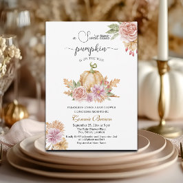 Herfst Floral Little Pumpkin op de Weg Baby shower Kaart