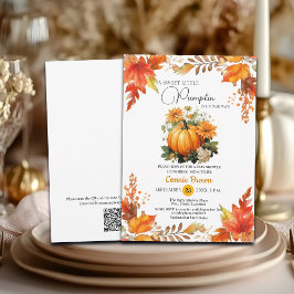 Herfst Floral Little Pumpkin op de Weg Baby shower Kaart
