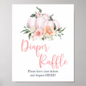 Herfst Floral Little Pumpkin Shower Diaper Raffle Poster (Voorkant)
