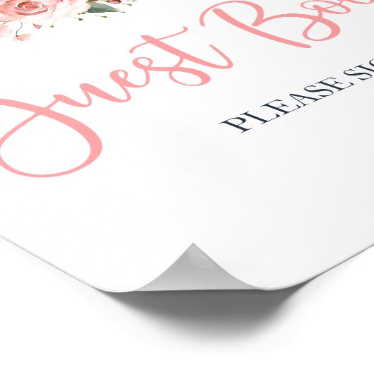 Herfst Floral Little Pumpkin Shower Guest Book Poster (Hoek)