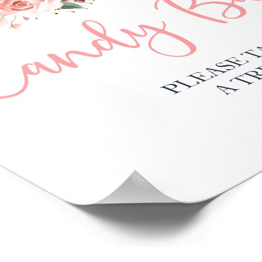 Herfst Floral Little Pumpkin Shower Snoep Bar Poster (Hoek)