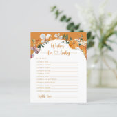 Herfst floral Little pumpkin wenst baby card (Staand voorkant)