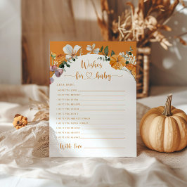 Herfst floral Little pumpkin wenst baby card