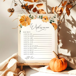 Herfst floral Little pumpkin wenst baby card