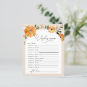 Herfst floral Little pumpkin wenst baby card (Staand voorkant)