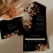 Herfst Floral met huwelijksmaaltijd All In One Uitnodiging