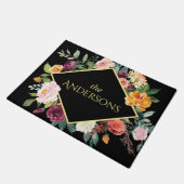 Herfst Floral met uw familienaam Deurmat (Schuin)