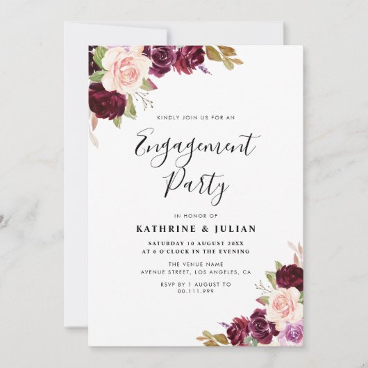 herfst floral met verlofpartij uitnodiging (Voorkant)