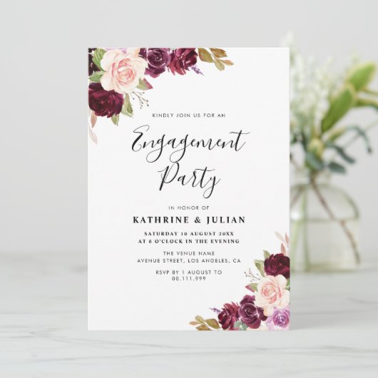 herfst floral met verlofpartij uitnodiging (Staand voorkant)