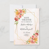 Herfst Floral Modern Geometrisch Bruiloft Save The Date (Voorkant)
