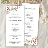 Herfst Floral Modern Wildflowers Wedding Programmakaart